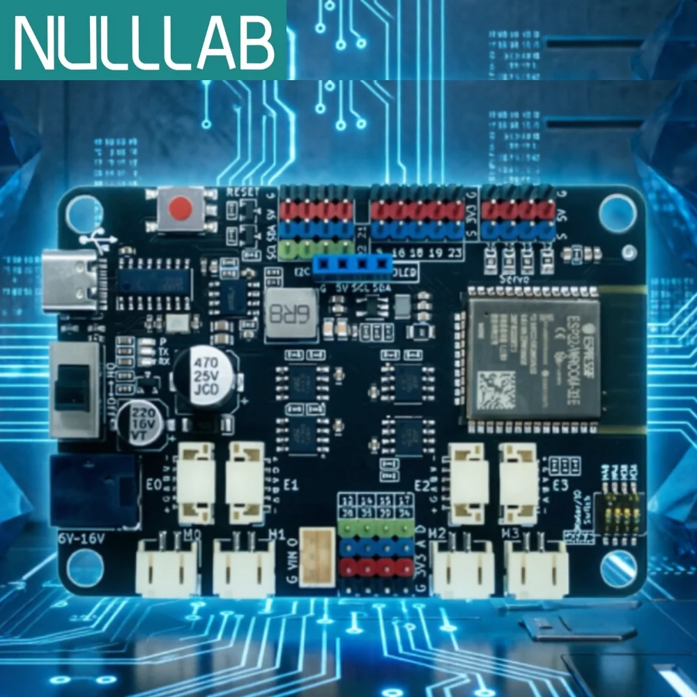 Controlador de Motor Maker-ESP32-pro 2.4GHz WiFi y Bluetooth ESP32-WROOM-32E 6-16V 3A de Alta Corriente USB-C (4 Encoders o 4 DC/4 Servo)
