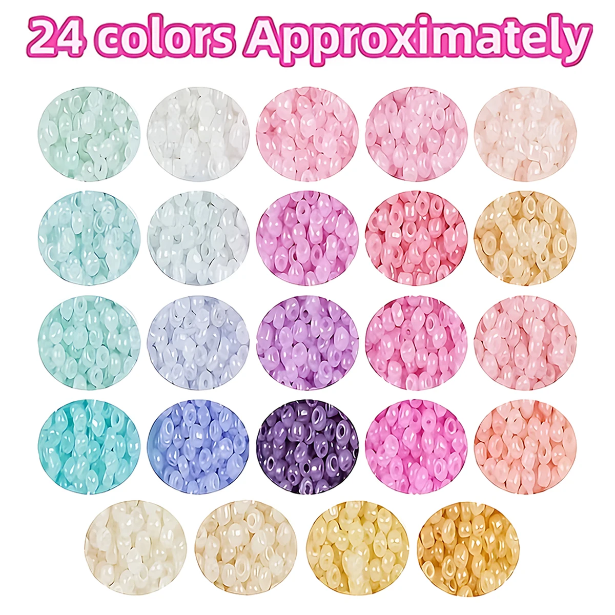 Kit surtido de cuentas de semilla de vidrio de 24 colores, 2/3/4mm, 12000/5760/2400 Uds. Cuentas para fabricación de joyas, manualidades DIY, pulseras hechas a mano