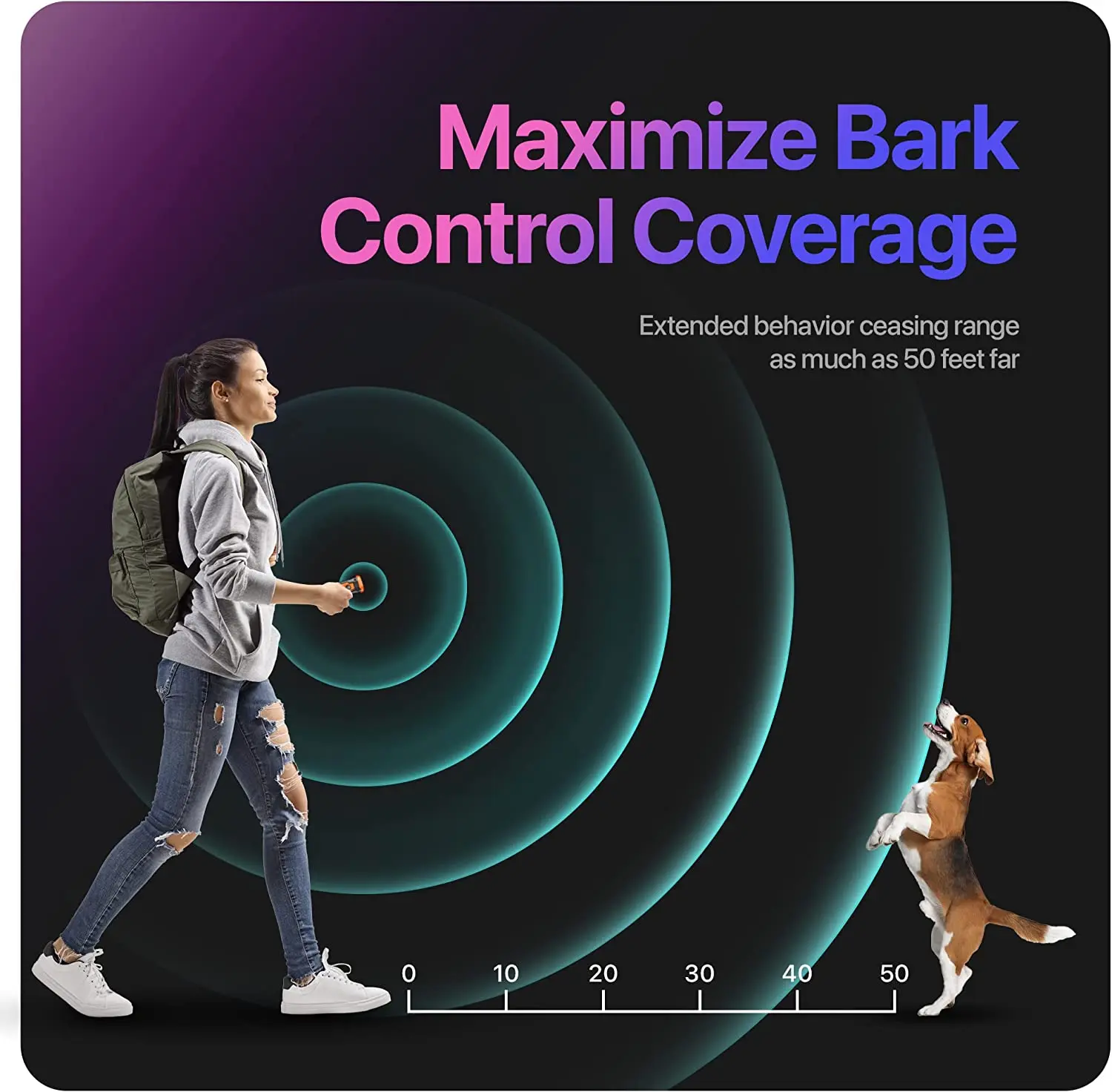 Repelente ultrasónico para perros dispositivo de entrenamiento antiladridos recargable con linterna LED 2023