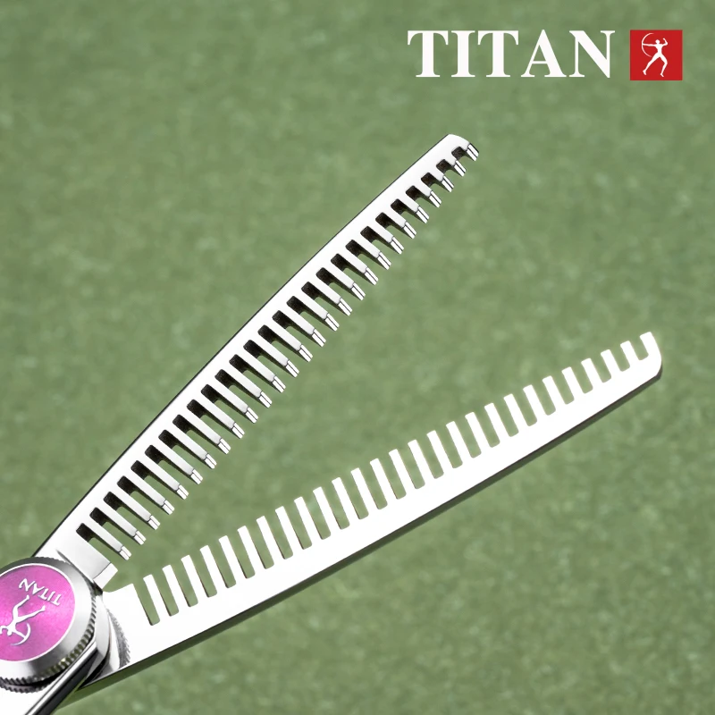 Tijeras de Peluquería Profesionales TITAN, Tijeras de Entresacar de Doble Diente, 6 Pulgadas, Acero VG10