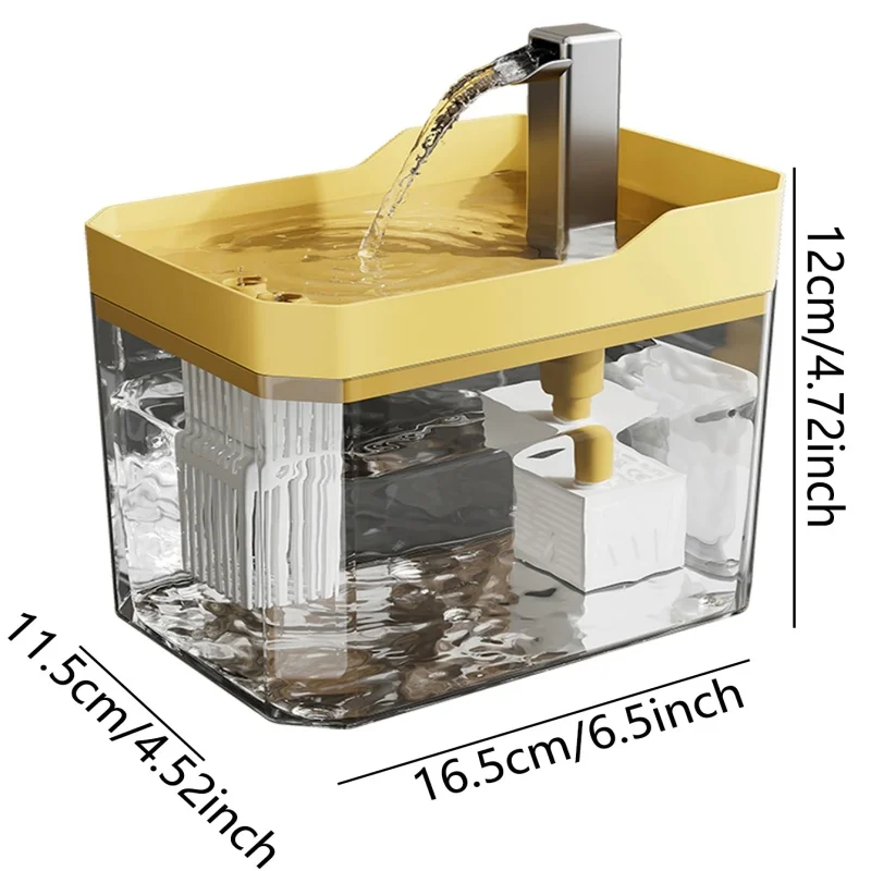Bebedero para Gatos con Filtro Automático, Dispensador de Agua Transparente con Bomba, Recirculación y Protección Contra Quemaduras en Seco, USB