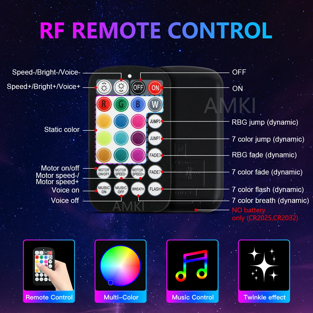 Luz LED de Ambiente para Interior de Coche, 16W RGBW, Efecto de Cielo Estrellado, Control de Música, Fibra Óptica