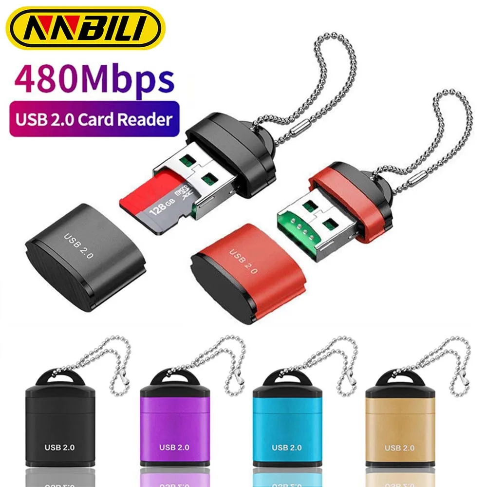 NNBILI-lector de tarjetas de memoria Micro, Mini tarjeta de almacenamiento portátil para teléfono móvil, adaptador USB de alta velocidad para accesorios de ordenador portátil