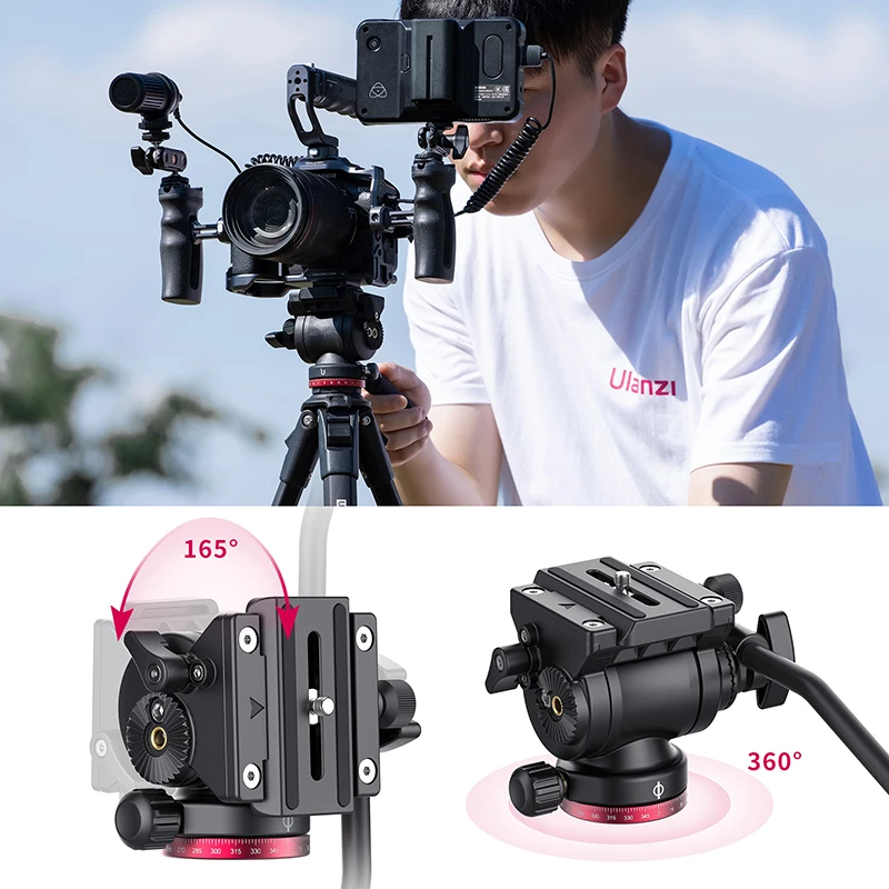 Ulanzi MT-56 OMBRA VIDEO trípode de viaje con cabezal de bola de arrastre fluido Metal al aire libre Smartphone DSLR cámara trípode monopié