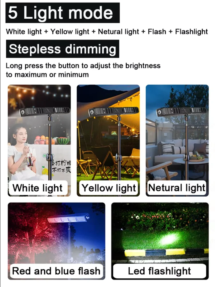 【Barra de luz LED magnética de alta potencia】2026 nueva luz de trabajo recargable por USB portátil 3 modos IP66 banco de energía de emergencia impermeable