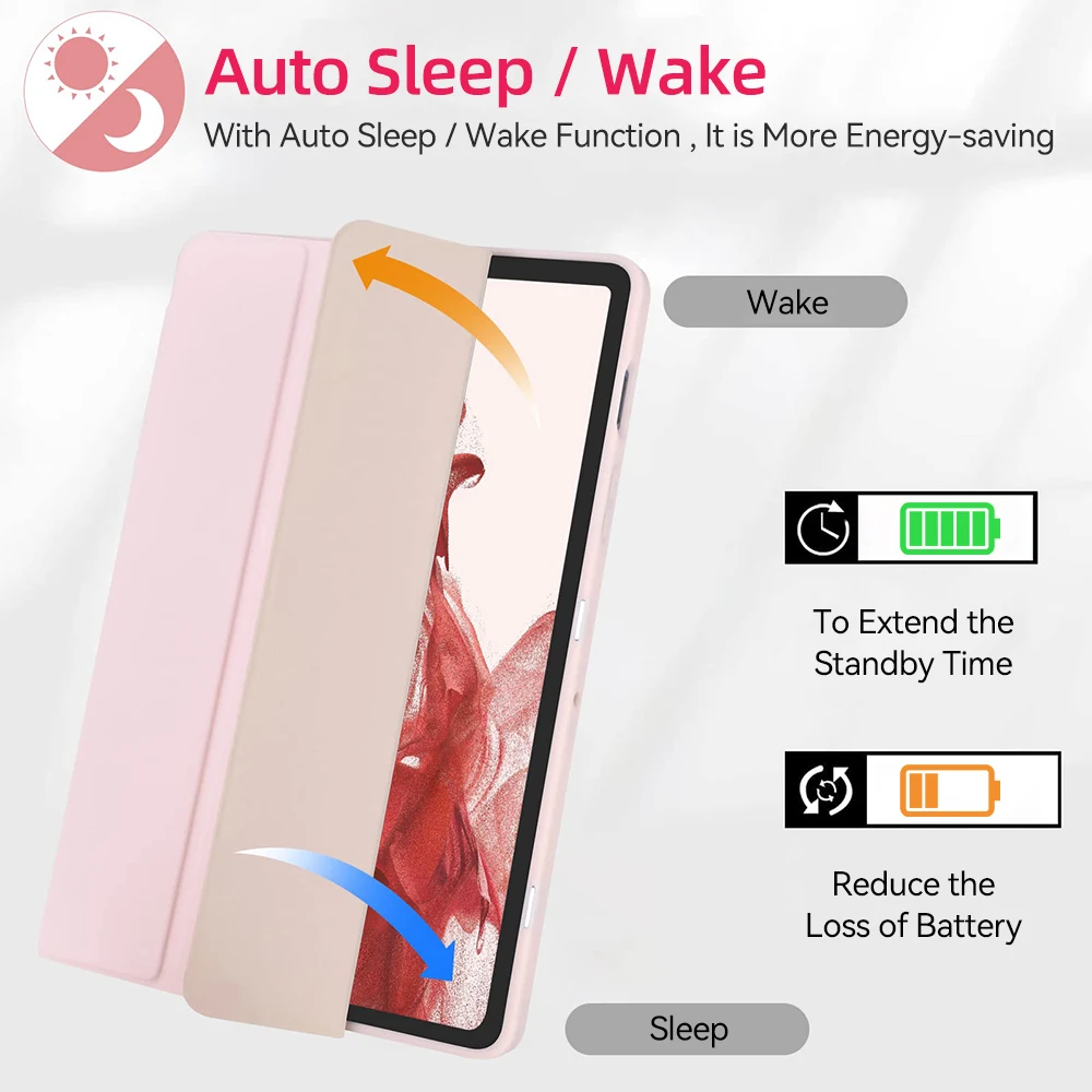Para Samsung Galaxy Tab funda para Tab S8 Ultra 14,6 S8 Plus S7 Plus S7 FE 12,4 S7 S8 11 S6 Lite 10,4 con ranura para bolígrafo funda para tableta