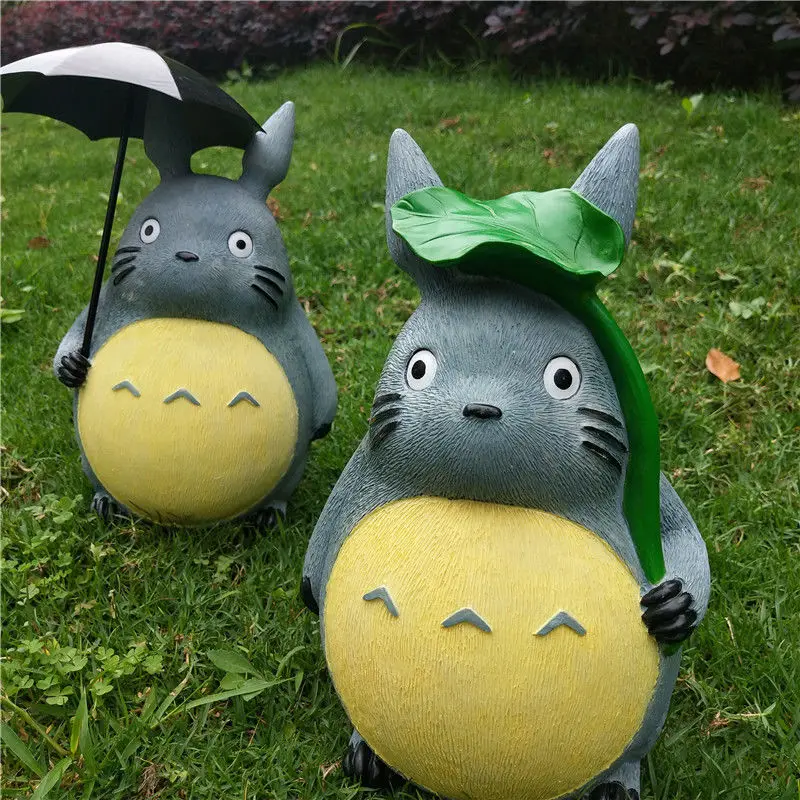 Estatua de jardín grande, escultura de toroed de dibujos animados de Anime, figuras creativas de resina Kawaii Miyazakis Hayaos Totoros, decoración del hogar y jardín
