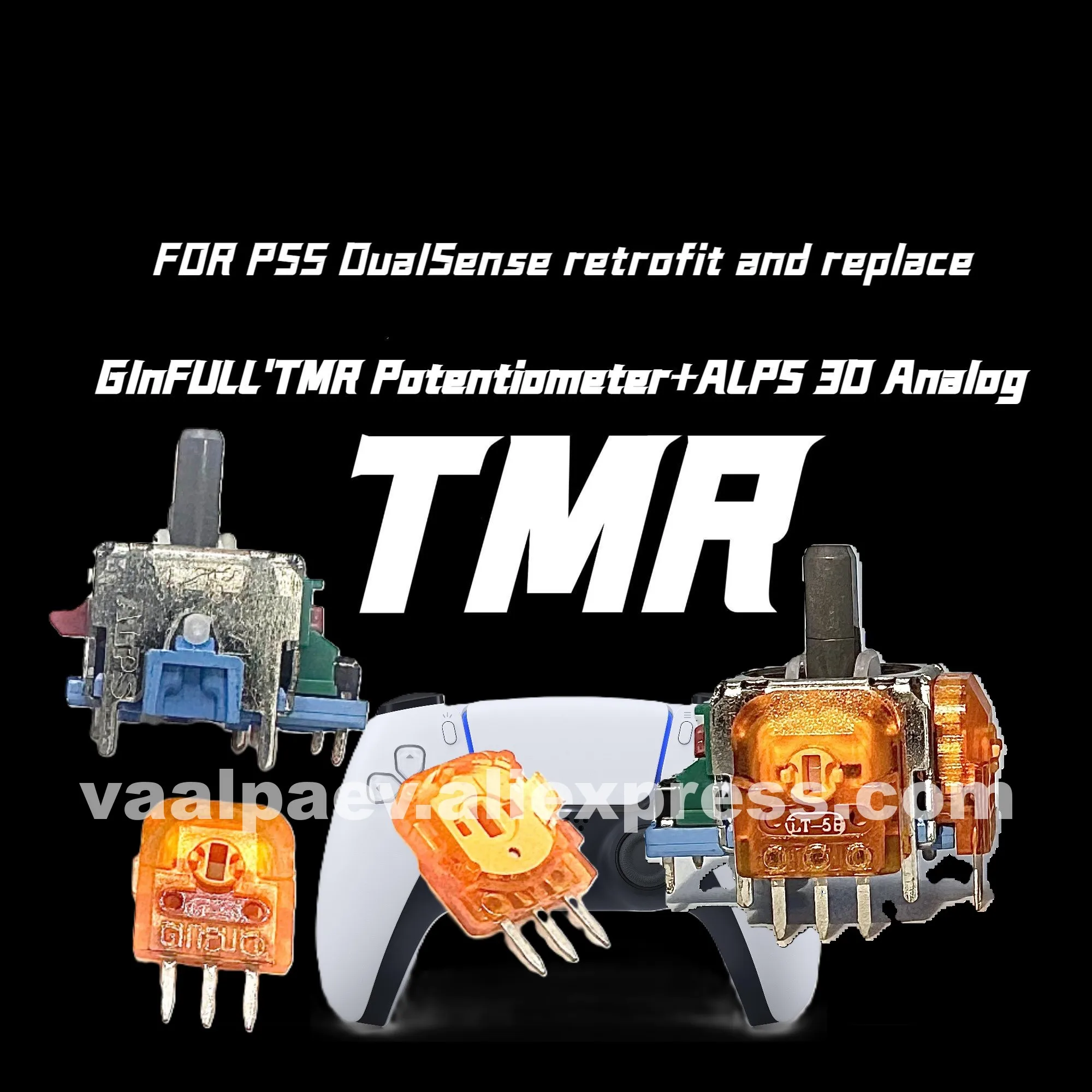 TMR ALPS para PS5 Dualsense controlador de joystick ALPS analógico con potenciómetros de Sensor TMR para reemplazo de actualización