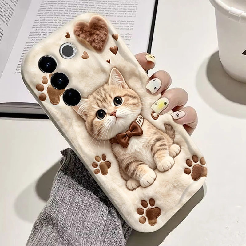 Funda con estampado 2D de gato de dibujos animados para Samsung Galaxy A17 A37 A57 A56 A55 A54 A27, Funda para S26 S25 Ultra S24 S23 FE S22 Plus