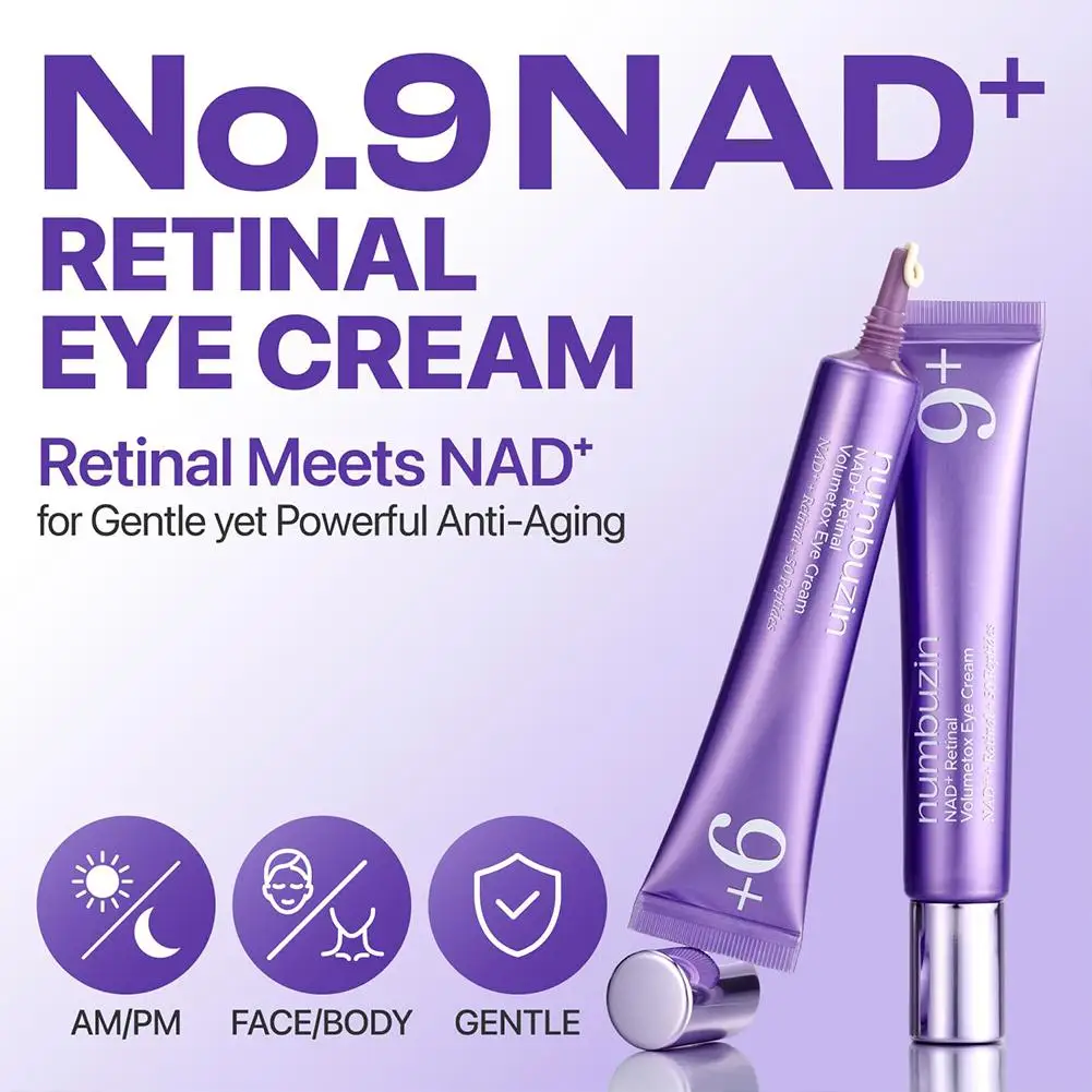 Numbuzin No.9 NAD+ Retinal Volumetox Crema para Ojos 20ml - Cuidado Antiarrugas, Ojeras, Hinchazón y Atenúa Líneas Finas, Cuidado de la Piel de los Ojos