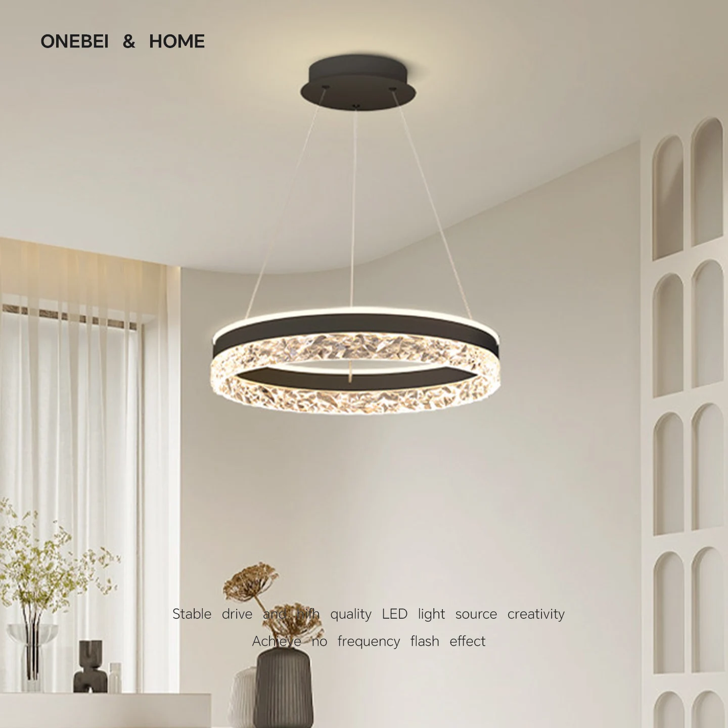 Candelabro LED moderno para sala de estar, comedor, dormitorio, anillo de estudio, lámpara colgante de techo, lámpara de iluminación decorativa para habitación