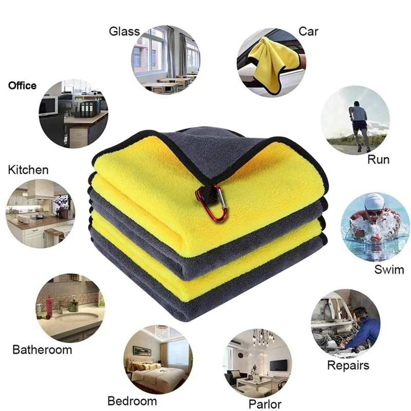 Toalla de Pesca de Microfibra Gruesa para Exteriores, Toalla de Limpieza de Manos Súper Absorbente y Antiadherente, Accesorios de Pesca