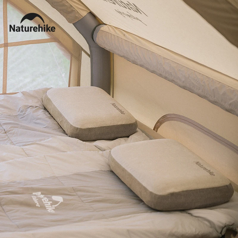 Naturehike-almohada plegable ultraligera para acampar, cojín de espuma viscoelástica para dormir, almacenamiento portátil para exteriores, viaje, avión, Playa