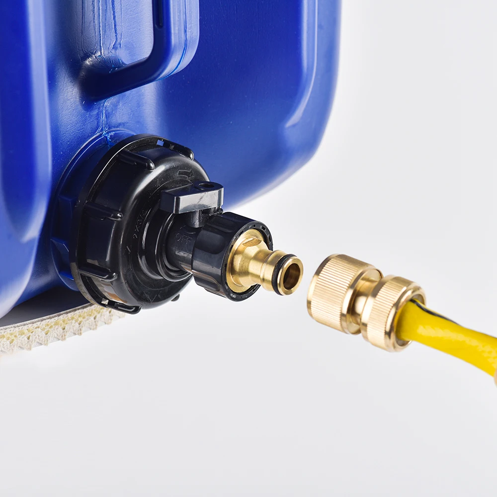 Adaptador IBC de 3/4 ", válvula dispensadora de hilo femenino, enlace de chupete, adaptador de drenaje IBC, accesorios de boquilla, herramienta de interruptor de riego para jardín y hogar