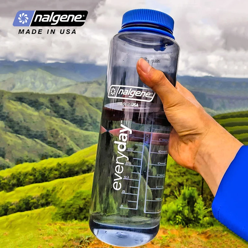 Botella de Agua Nalgene de Boca Ancha de 1500 ml, Gran Capacidad, Tritan, para Deportes al Aire Libre, 1.5 L, a Prueba de Fugas, para Camping y Senderismo, Duradera y Segura