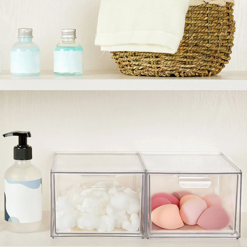 Cajas de almacenamiento apilables de plástico, lápiz labial, base líquida, organizador de sombra de ojos, herramienta de almacenamiento de maquillaje, 2 uds.