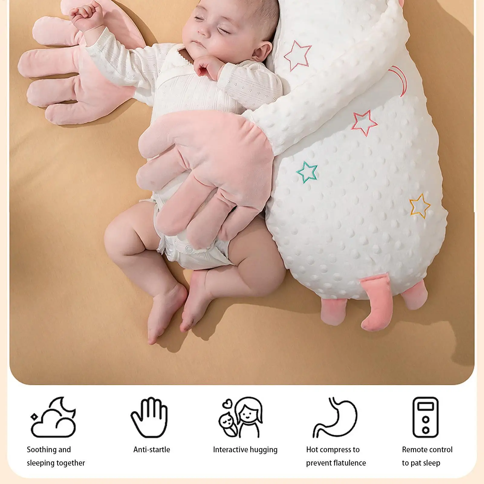 Bebé calmante palma dibujos animados Control remoto reconfortante mano 3 engranajes ajustable compañero muñeca bebé inicio prevención ayuda para dormir