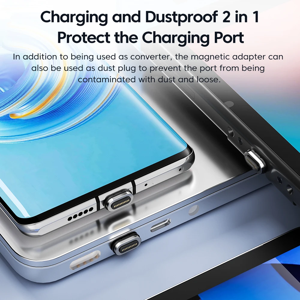 Toocki-adaptador magnético USB C de 100W a tipo C para Xiaomi, Huawei, pantalla LED, conector OTG, convertidor hembra USB C para Oneplus LG