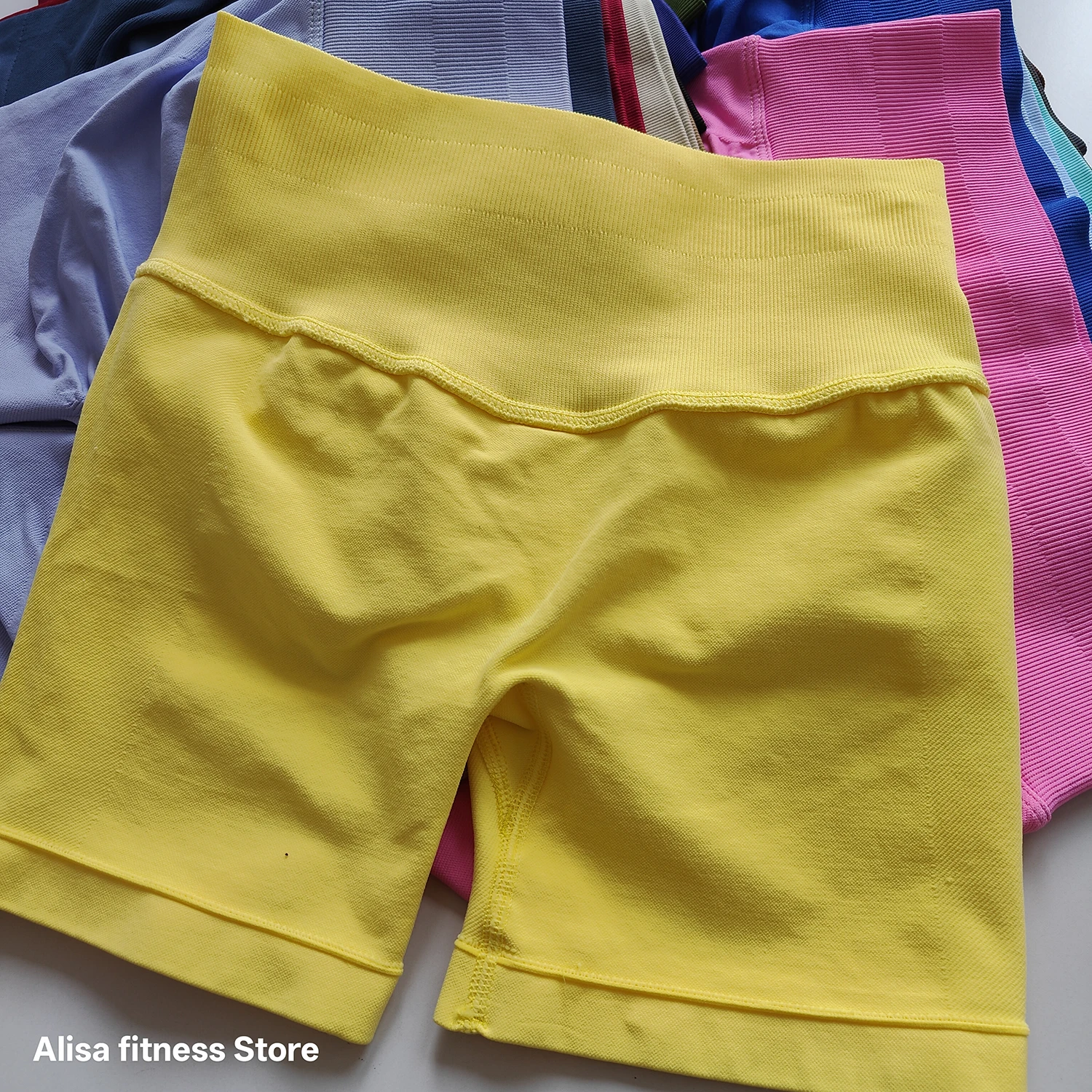 Shorts de Yoga de Cintura Alta para Verano, Control de Abdomen, Shorts Deportivos Sin Costuras, Shorts Cortos Sexys para Correr, Leggings de Yoga de Color Sólido