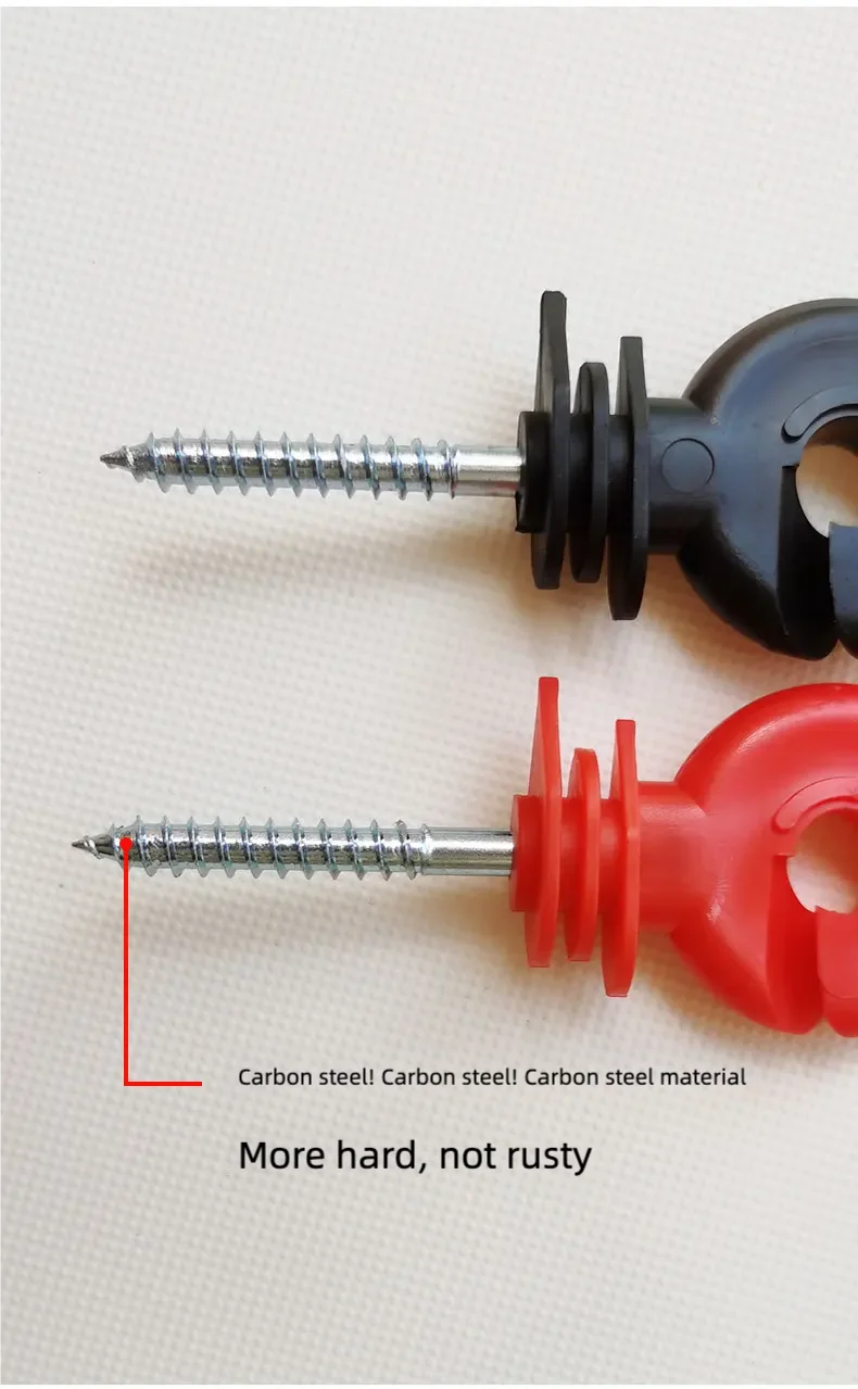 Isolador de anillo de compensación para valla eléctrica, poste de madera, tornillo de cercado, cinta de madera, aisladores de alambre, accesorio seguro para edificios de jardín