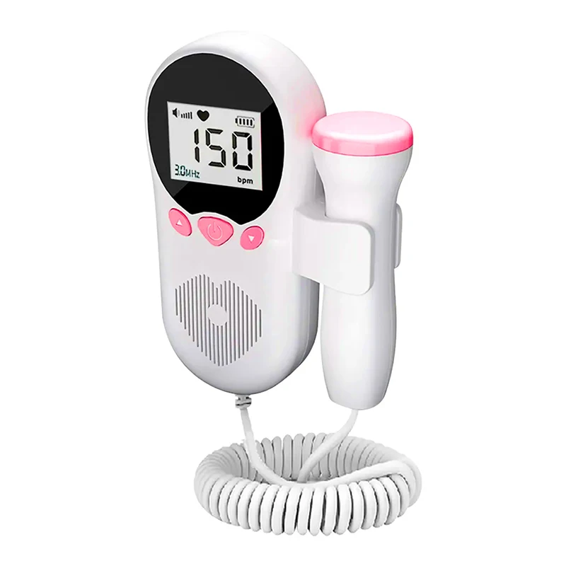 Monitor de ritmo cardíaco Fetal Doppler para el hogar, Detector de latido del corazón para embarazo y bebé, retroiluminación LCD, estetoscopio sin radiación, medidor de pulso de 3MHz