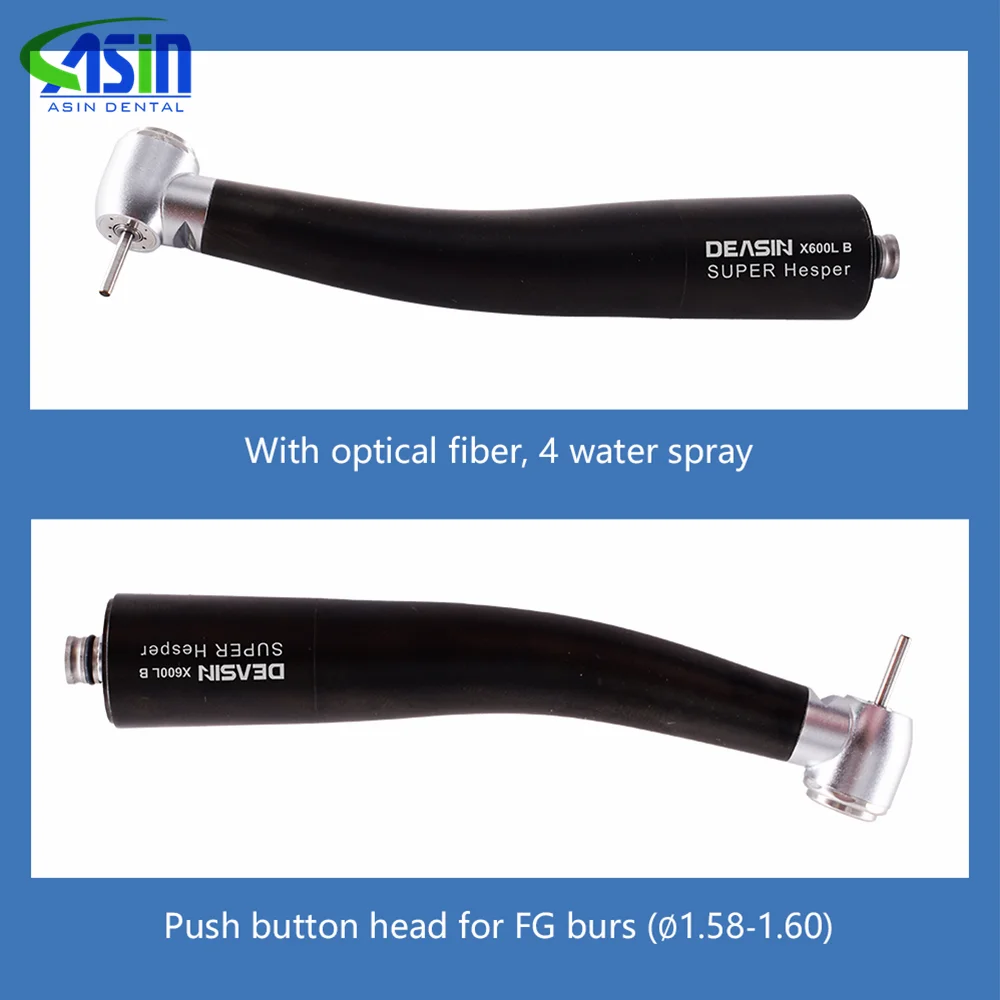 DEASIN Pieza de mano dental de fibra óptica con cabezal de torque, turbina de aire de alta velocidad y rodamiento cerámico, herramienta para dentista, para acoplador NSK X600L-B