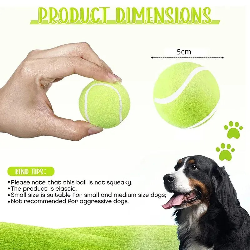 Pelotas de tenis para perros, tamaño de 2 pulgadas, compatibles con la mayoría de lanzadores de pelotas automáticos, idea para perros pequeños (solo 12 pelotas)