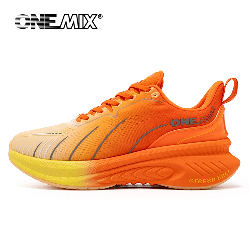 ONEMIX, nuevas zapatillas de correr acolchadas para hombres, corredores pesados adecuados con cordones, zapatillas deportivas antideslizantes para mujeres, zapatillas deportivas para exteriores para hombres