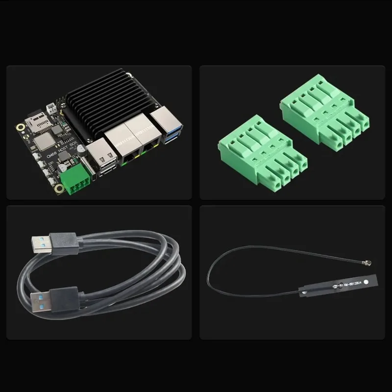 BaMas+ CM68 Host Box y Placa Central CM68 - Salida Compatible 2x1000M Ethernet 5xUSB - A55 CANBus para Klipper