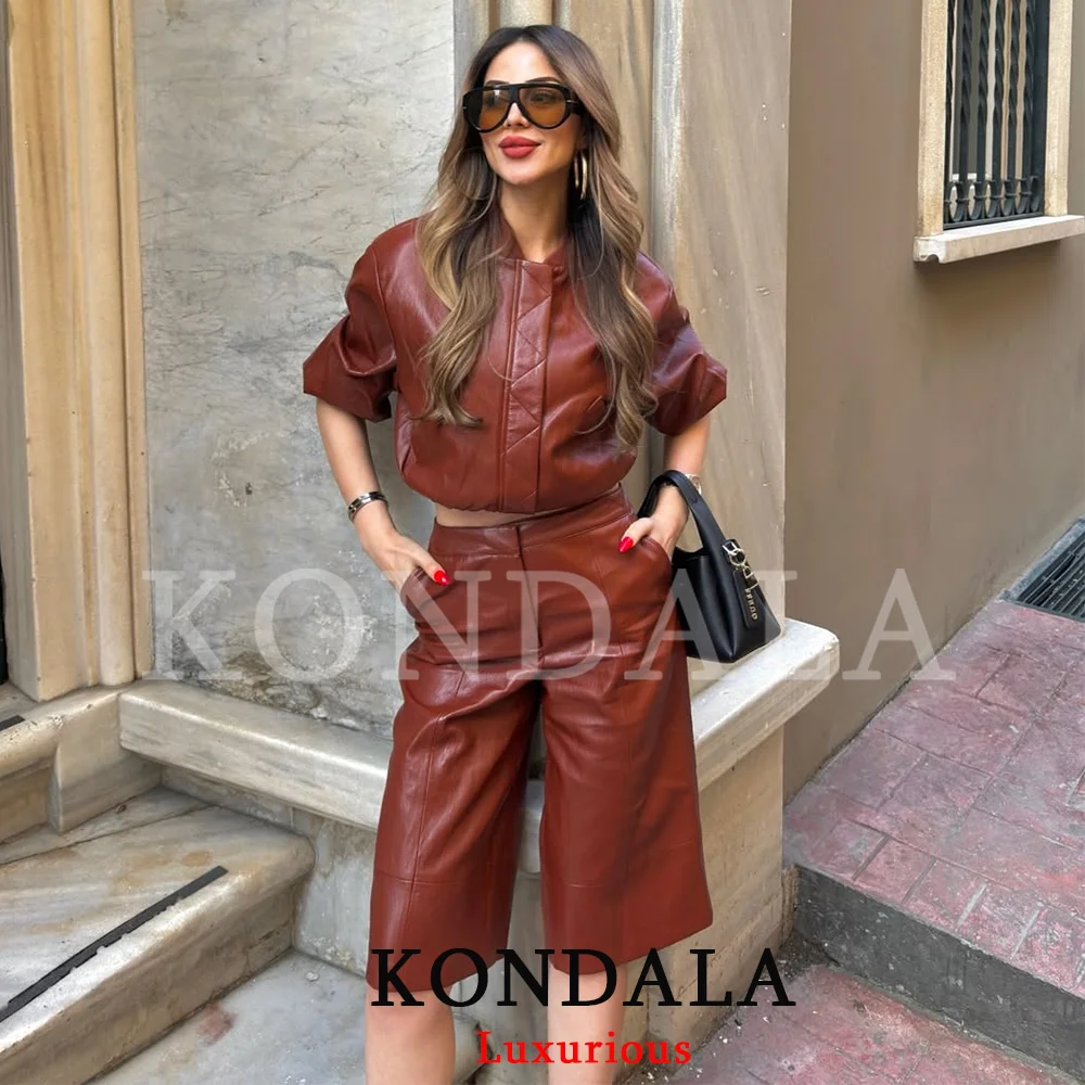 Conjunto Casual Chic KONDALA para Mujer, Shorts con Cierre y Bolsillos, Top con Botones, Minifalda, Moda Primavera Verano 2026