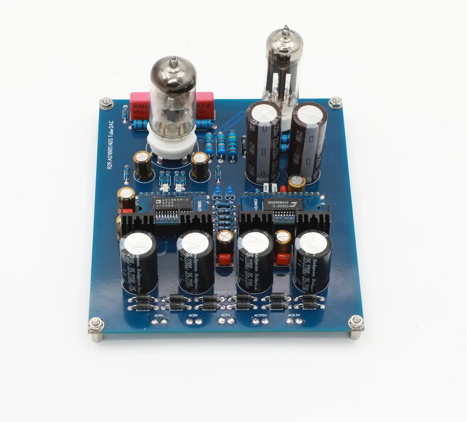 Tablero DAC del tubo de la arquitectura AD1865 NOS de R2R con los tubos 6N11 + 6Z4