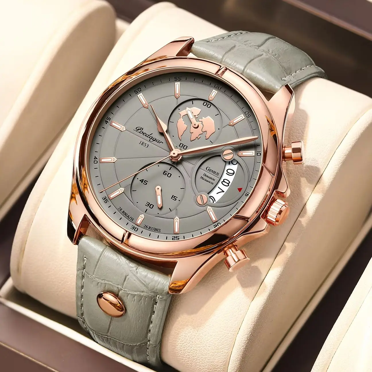 Reloj de pulsera POEDAGAR de lujo original para hombre, cronógrafo, con fecha, resistente al agua, de cuarzo, deportivo, para negocios.