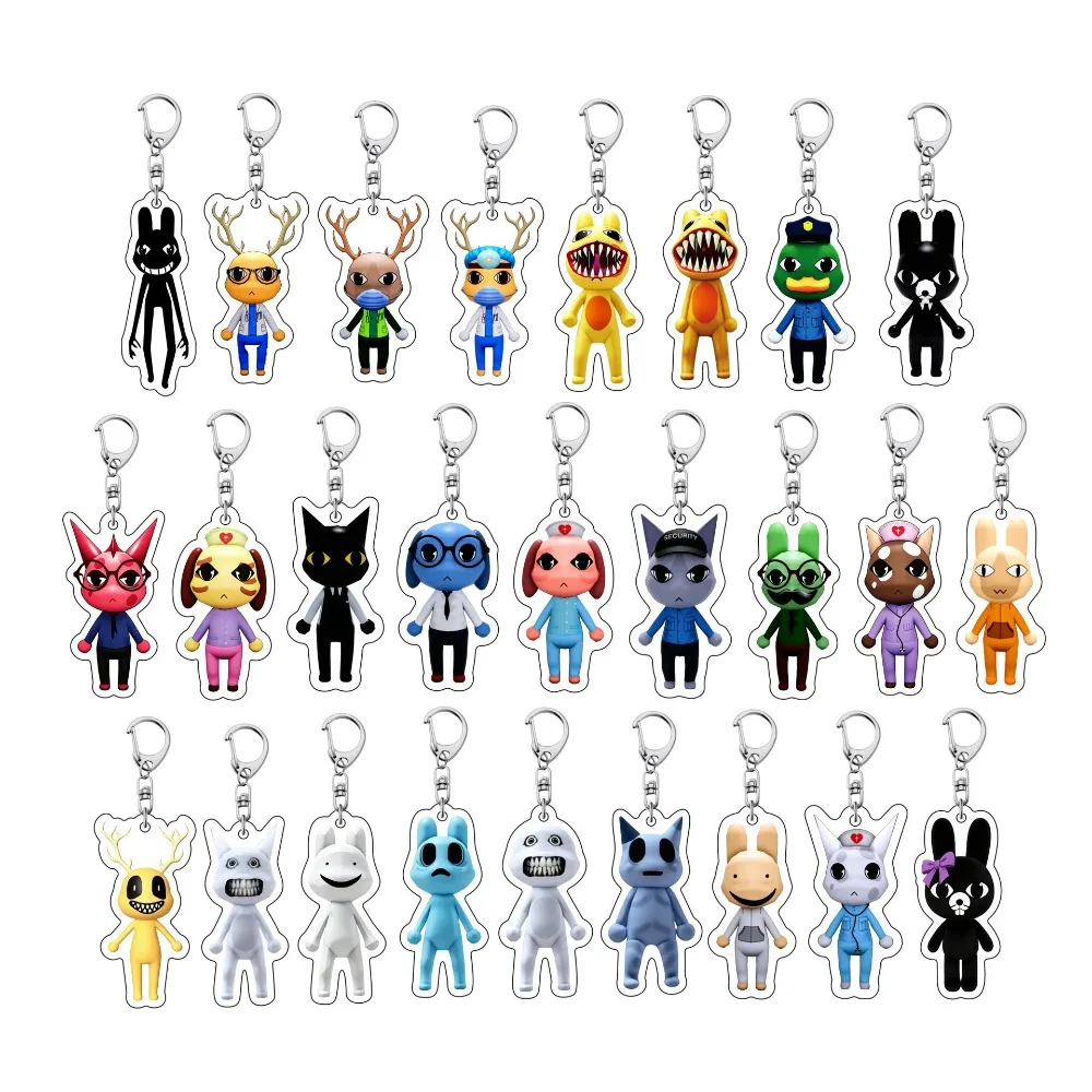 Llavero de acrílico con personaje de Hospital de Animales de Terror, accesorio para bolso del juego Hospital de Animales