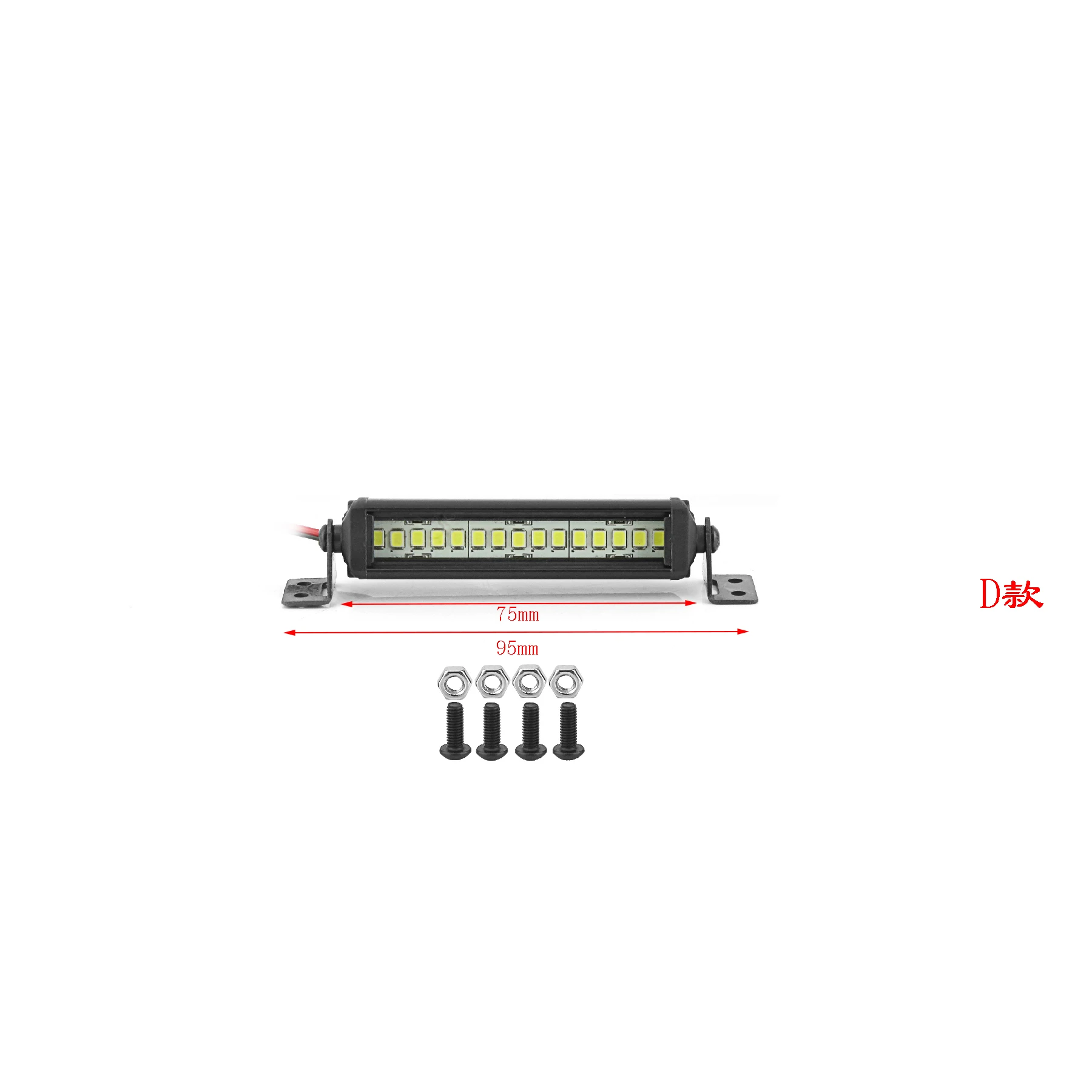 Barra de luz LED de 55/75/95/115/135/215mm, luces de lámpara de techo para Axial SCX10 90046 Traxxas TRX4 Slash Rustler 1/8 1/10 RC, actualización de coche