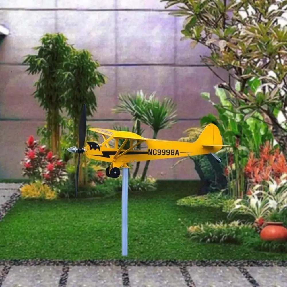 Molino de viento 3D para decoración de jardín, veleta meteorológica, dirección del viento, brújula, tubería, avión