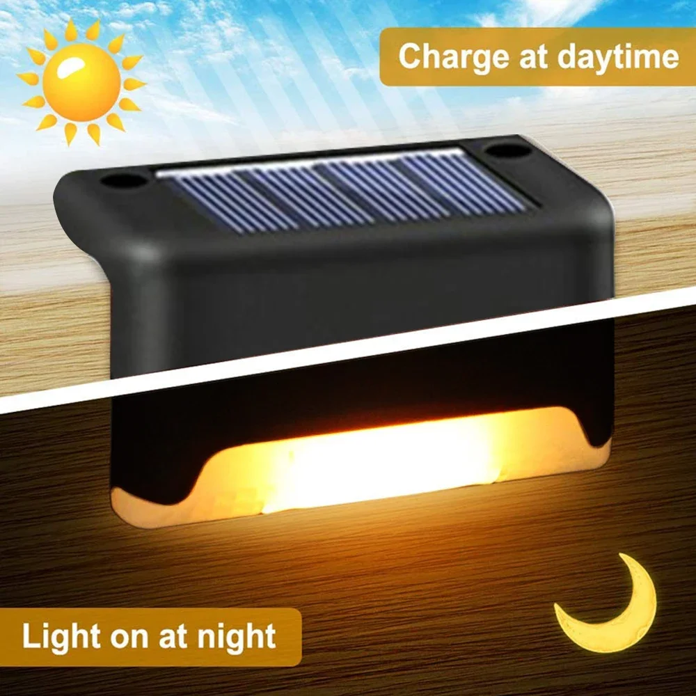 Luces solares LED para exteriores, luces impermeables para cubierta de valla, para patio exterior, balcón, jardín, escalera, 1 ~ 20 piezas