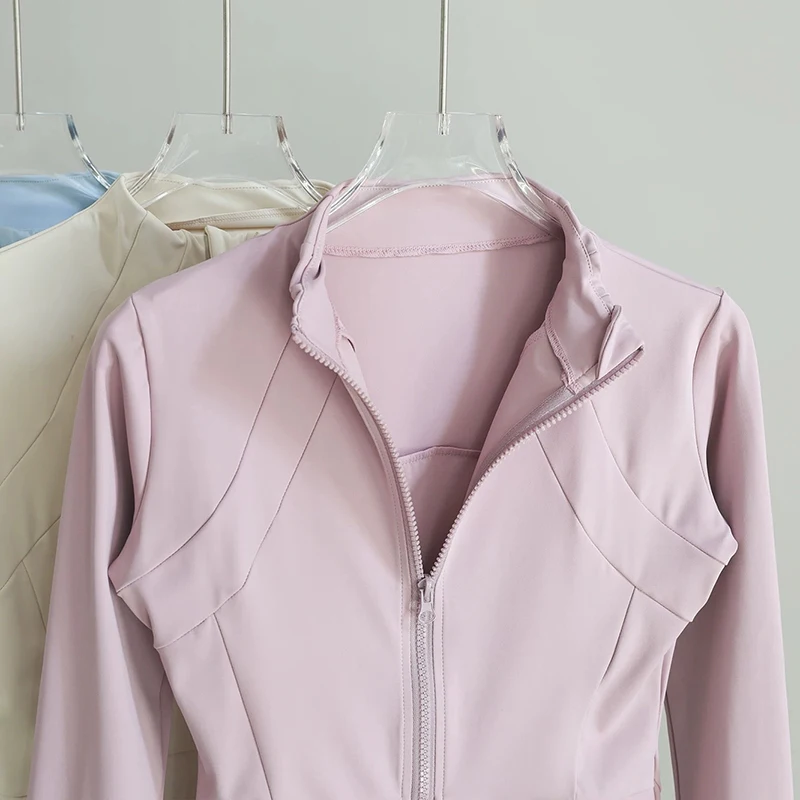 Chaqueta deportiva de Yoga transpirable ajustada para mujer, deportes profesionales para correr, Top de manga larga para efecto adelgazante, otoño