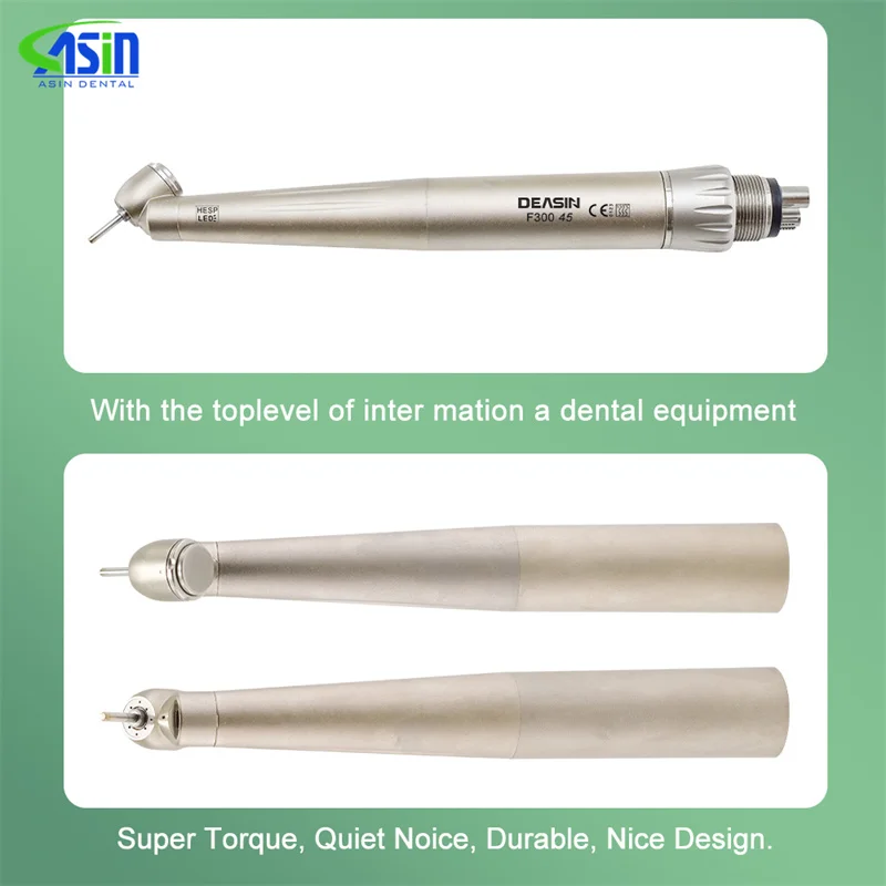 Turbina Dental de fibra óptica con cabezal de 45 grados, pieza de mano LED de alta velocidad para extracción de dientes, tratamiento quirúrgico, odontología