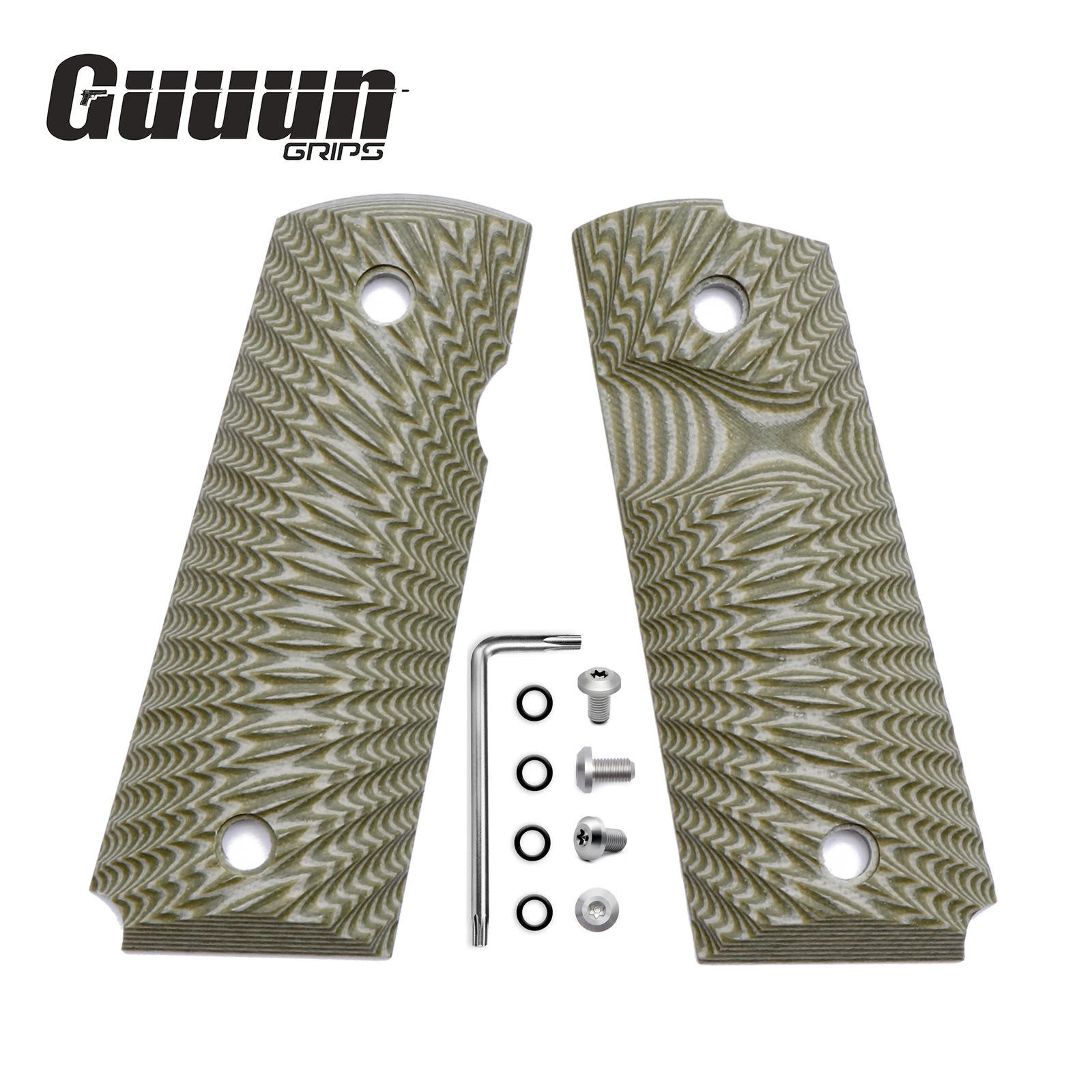 Puños Guuun G10 para textura Sunburst compacta / oficial 1911 - 10 opciones de color