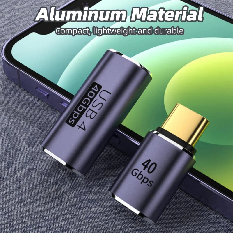 Adaptador de Metal USB 100 tipo C, convertidor de carga de USB-C para teléfono, Macbook Air Pro y portátil, transferencia rápida de datos, OTG, 40gbps, 4,0 W