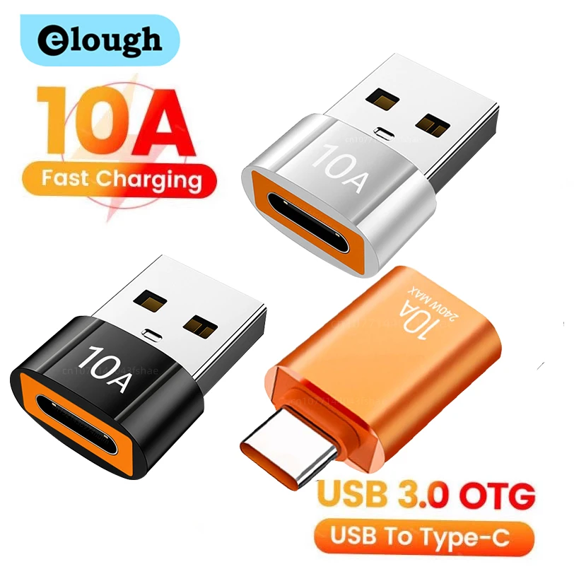 Elough adaptador USB tipo C A USB 3,0 A tipo C, conector convertidor OTG para Macbook, iPad, Huawei, Xiaomi, Samsung