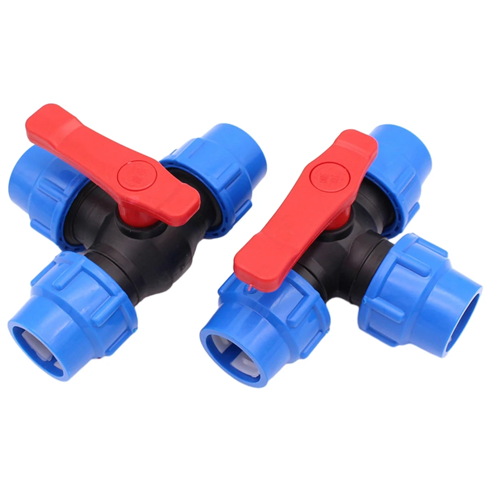 20/25/32/40/50mm PE válvula de bola de 3 vías tubo grifo divisor de agua conector de válvula rápida de plástico accesorios de tubería de agua de riego