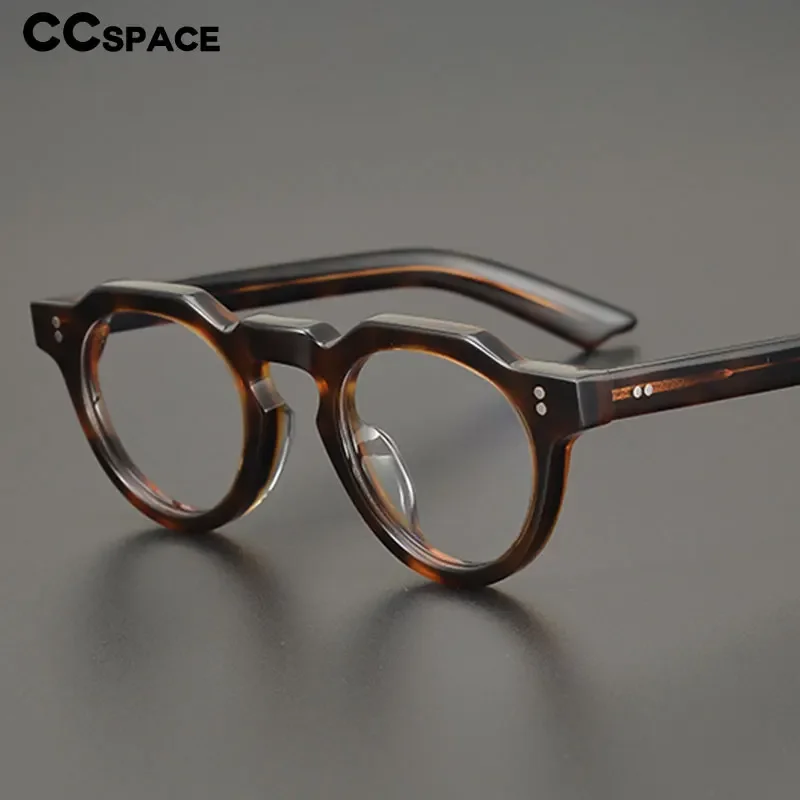 55464 Gafas de acetato de alta calidad, gafas redondas Vintage para hombre, gafas graduadas ópticas, montura para mujer, gafas de marca de lujo de Corea