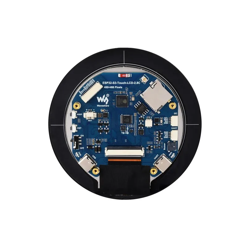 Waveshare ESP32-S3 pantalla táctil IPS de 2,8 pulgadas placa de desarrollo LCD redonda procesador LX7 de 32 bits pantalla ESP32 para ArduinoIDE ESP-IDF