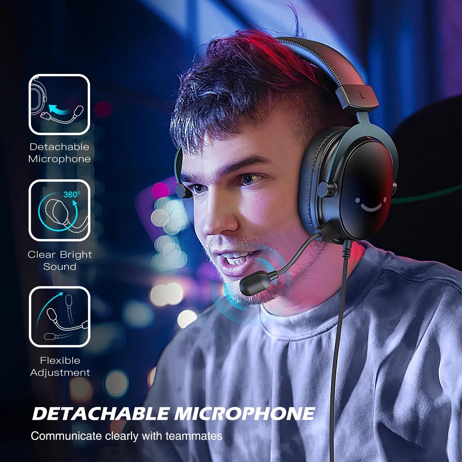 Auriculares FIFINE, con Conector de 3.5 mm y USB, Sonido Envolvente 7.1, Control de Volumen, Interruptor de Silencio para PC/MAC/PS4/PS5 Mixer-H9