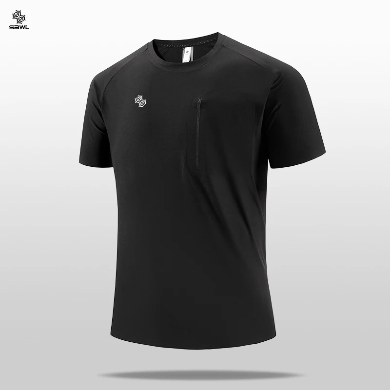 SBWL Camiseta deportiva de secado rápido para hombre, de alta calidad, para correr al aire libre, informal, para caminar, entrenar, perder peso, camisetas ligeras para Fitness