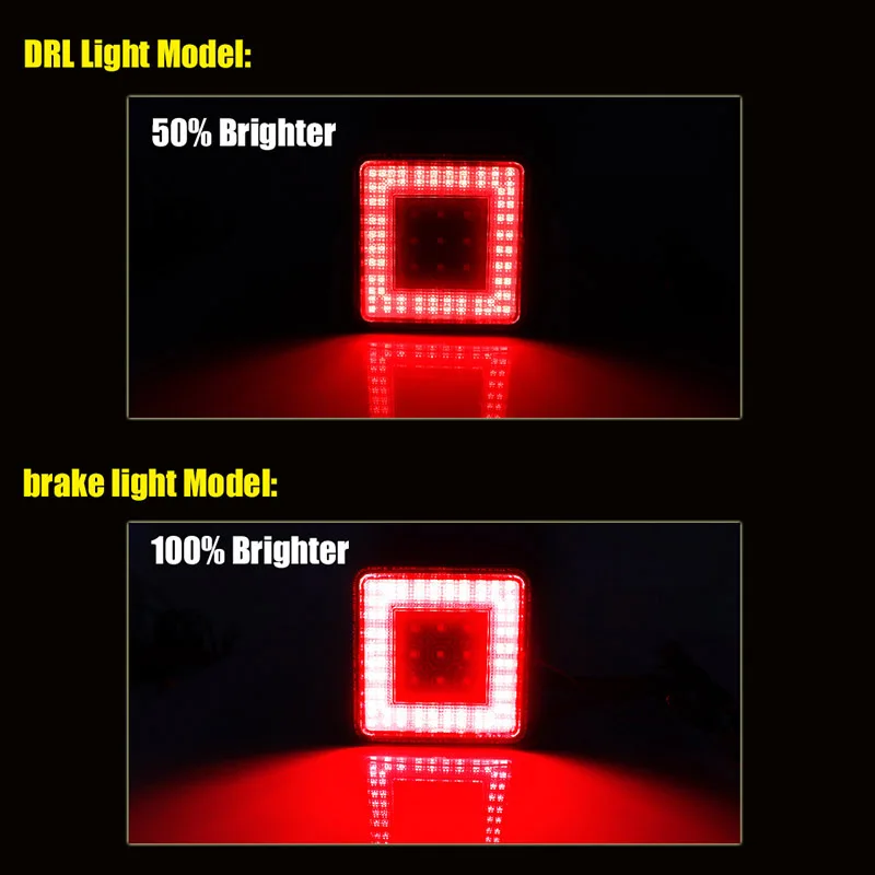 Luz trasera/freno de coche con camión SUV remolque clase 3/4/5 receptor de enganche de remolque de 2 pulgadas lámpara de freno roja, lámpara trasera, luz inversa blanca