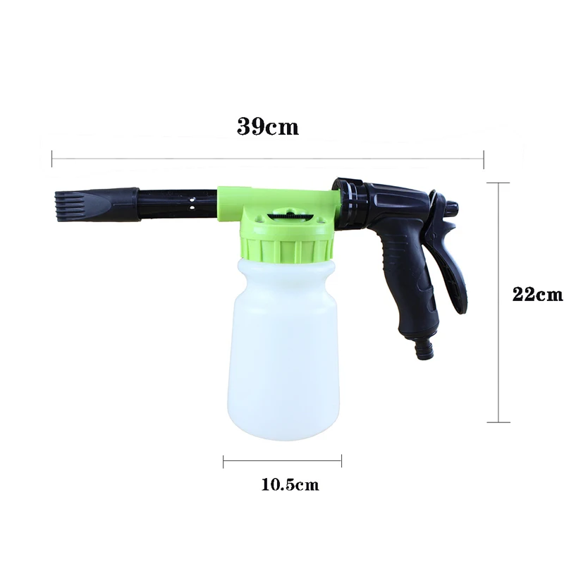Boquilla de espuma para lavadora de coche ajustable, 1L, pistola de espuma para lavado de coches, olla de espuma de limpieza, lanza, jabón de agua, pulverizador de champú, pistola de espuma en aerosol