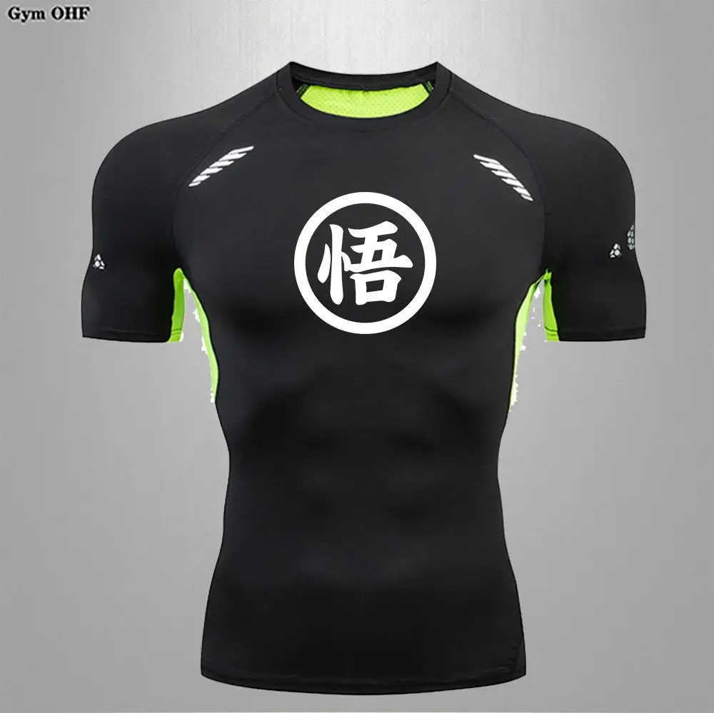 Camisas de compresión con estampado de Goku para hombre, camisetas interiores para gimnasio, entrenamiento, correr, Fitness, capa Base, ejercicio aeróbico de secado rápido, camisetas para hombre