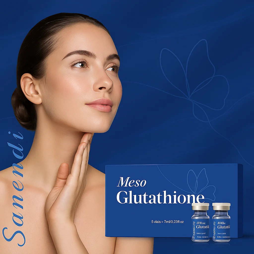 Sanendi PDRN Glutatión VITAMIN C Piel Sensible Músculo Brillo y uso antienvejecimiento Derma pen 7ml x5 viales